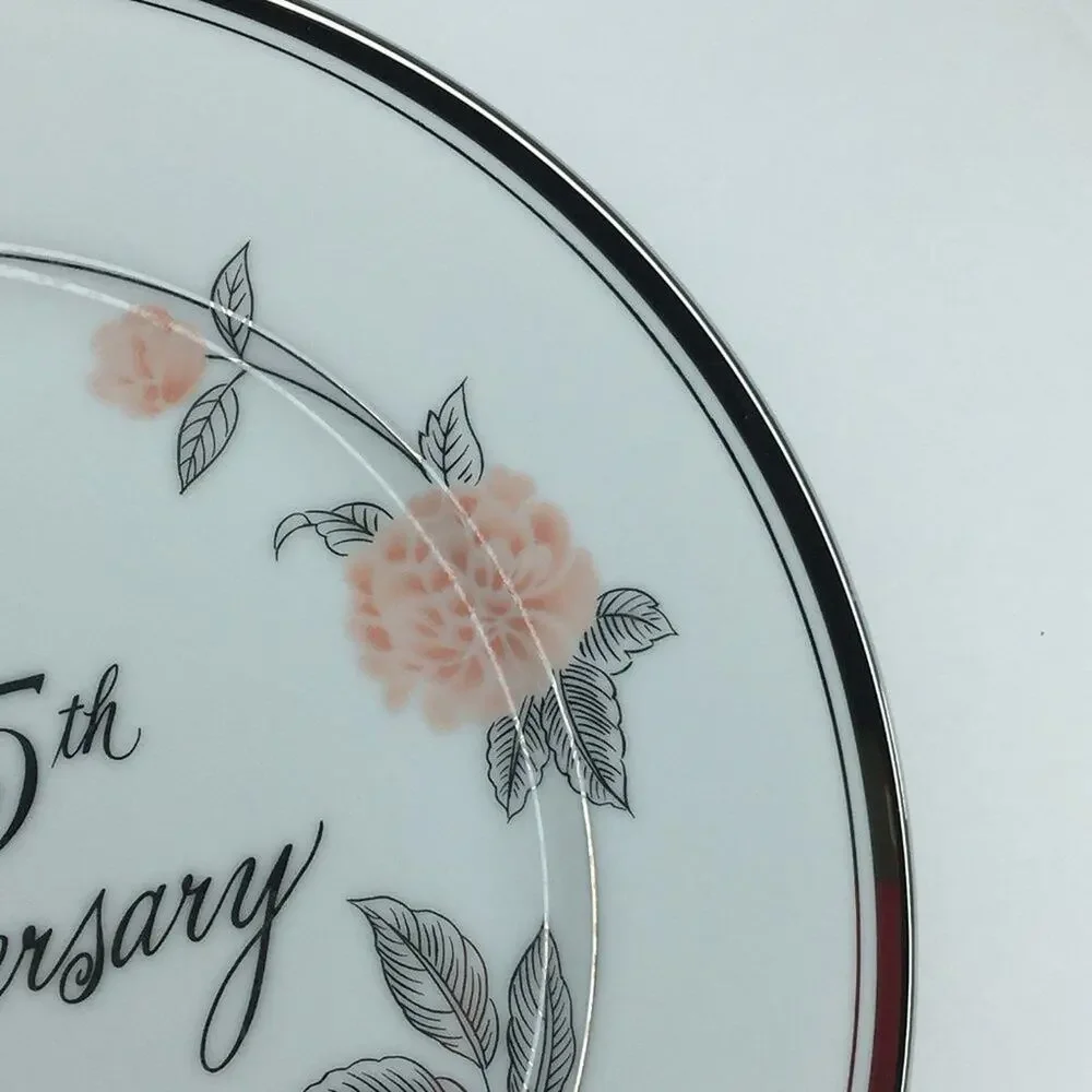 GEORGIAN Fine China George Good Vintage Happy‎ 25th Anniversary 10 5/8